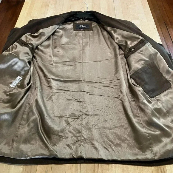 Remy Mens Soft Genuine Leather USA Made Blazer Jacket Size 44 XL Brown VINTAGE - Picture 8 of 9